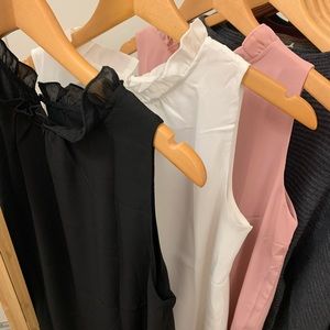 Ruffle Neckline Top in Pink